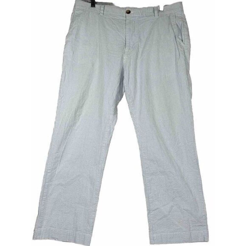 Vineyard Vines Mens‎ Pants Seersucker Club Blue White Flat Front 36x30